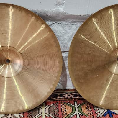 VINTAGE! Paiste 2002 Series Medium Hi-Hats 14" B20 Bronze 1973-79 Switzerland image 2