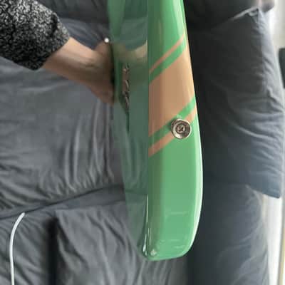Fender Fender Made in Japan Traditional '50s Stratocaster with Competition Stripe - Surf Green w/ Shell Pink Stripes - Surf Green image 5