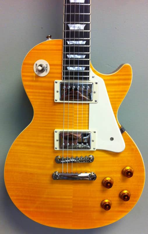 Epiphone Les Paul Standard Amber 日本製 Epiphone Les Paul Standard Plus-top トランスアンバー《エレキギター
