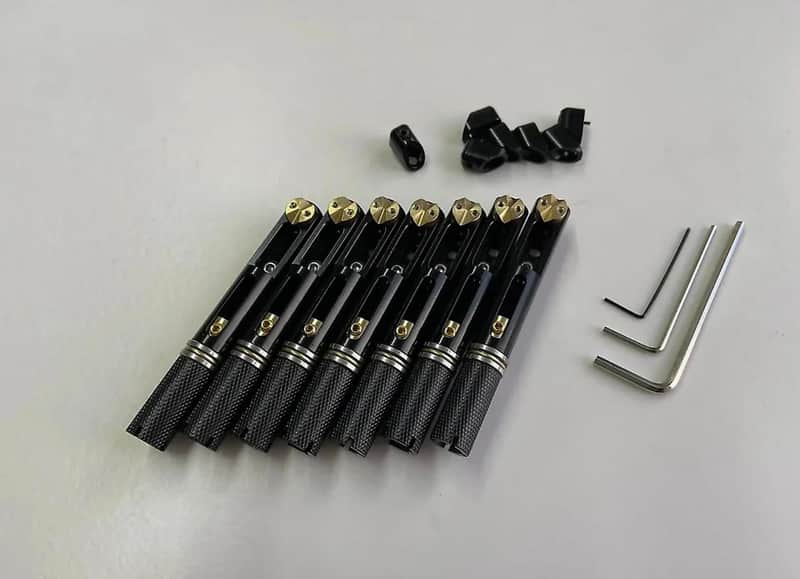 Black 7 String 7 Piece Headless Guitar Bridge Saddles Set image 1