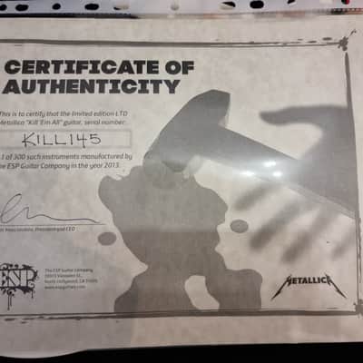 RARE ESP LTD Kill Em All 2013 Metallica 30th Anniversary Special Edition w/ OHSC + COA image 3