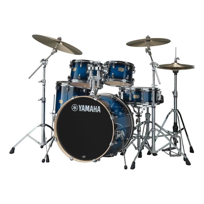 Yamaha Stage Custom Birch 5 Piece Drum Set with 680 Hardware 20 inch Bass Deep Blue Sunburst image 1