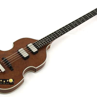 2015 Hofner Gold Label 500/1-MBU Violin Bass Walnut Stained Birdseye Maple image 12