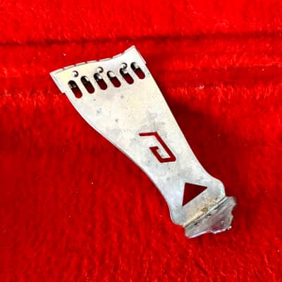 Gretsch G logo guitar tailpiece c 1960 - Chrome original vintage USA jet anniversary image 2