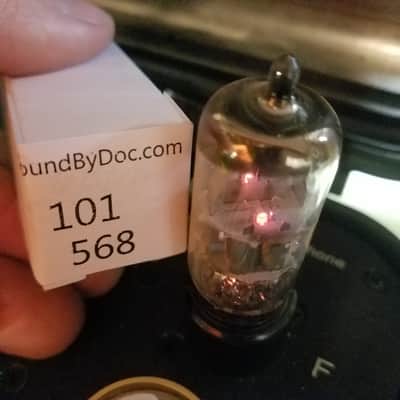 Amperex Matched Pair (2) 6DJ8 tNOS AT1000 TESTED Vacuum Tubes PQ premium quality Heerlen A-frame Orange Globe T5 ECC88 dual triode 1973 image 8