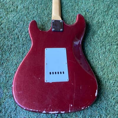 Unbranded Six Flags Strat style - Burgundy Electric Guitar Maroon Custom Stratocaster SSS image 7