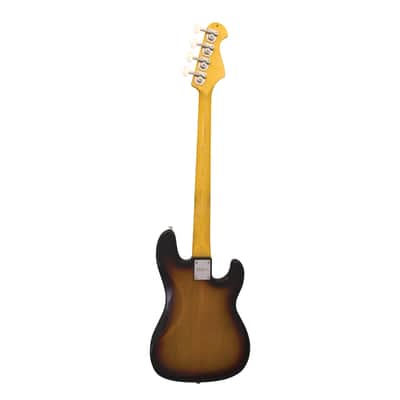 CNZ Audio PB Left Handed Electric Bass Guitar - Rosewood Fingerboard, Maple Neck, Sunburst image 2