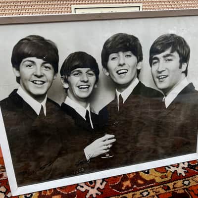 Vintage 1963 Beatles Original TV Times Promo Card Signed Printed Facsimile Frame image 2