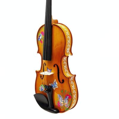 Rozanna's Butterfly Dream 1/2 Violin Outfit with crystal fine tuners, decorative sides image 1
