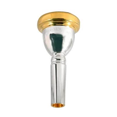 Bach 350 Classic Series Silver-plated Small Shank Trombone Mouthpiece with Gold-plated Rim - 6-1/2AL image 1