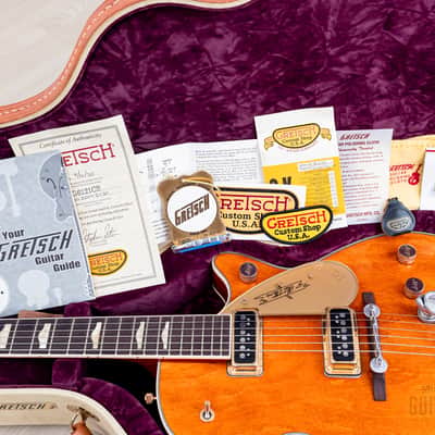 2020 Gretsch USA Custom Shop Stephen Stern Masterbuilt G6121CS Chet Atkins Western Orange Relic w/ Cowboy Case, CoA, Tags image 15