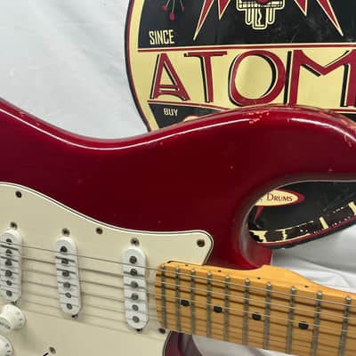 Fender Highway One Stratocaster Guitar 2002 - Crimson Red Transparent / Maple neck image 6