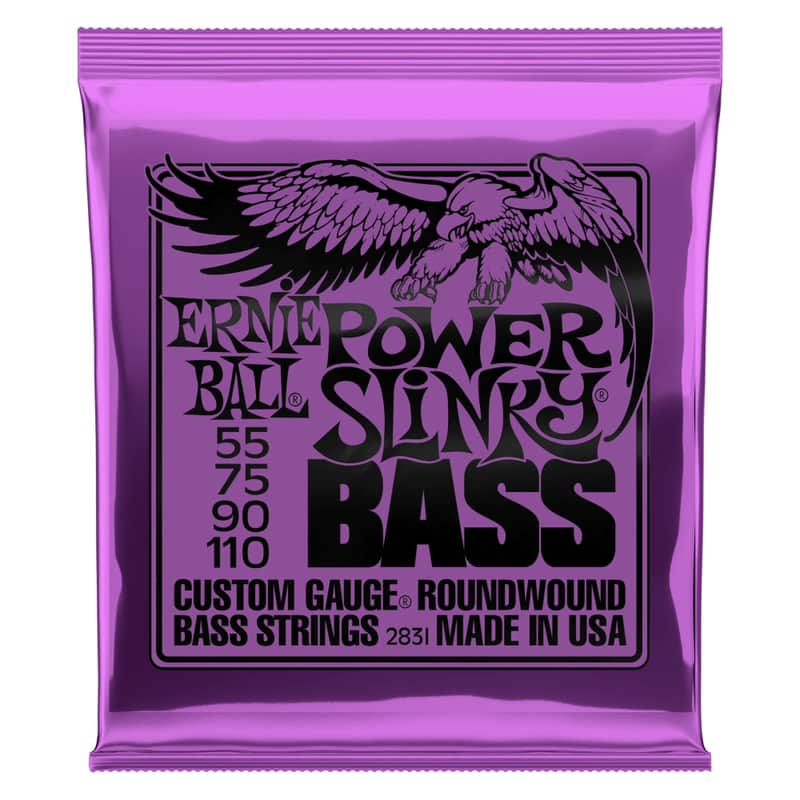 Ernie Ball 2831 Power Slinky Electric Bass Strings, 4-String Set (55-110) image 1