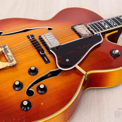 1970 Gibson Super 400 CES Vintage Archtop Electric Guitar Sunburst w/ T Tops, 1 11/16" Nut image 7