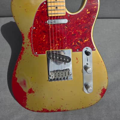 Fender American Telecaster Partscaster Relic 2005/2010 - Aztec Gold nitro over Candy Apple Red image 2