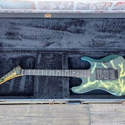 Vintage 1986 Kramer Nightswan Lightning Graphic Electric Guitar w/ Original Case! Vivian Campbell, Floyd Rose! image 2