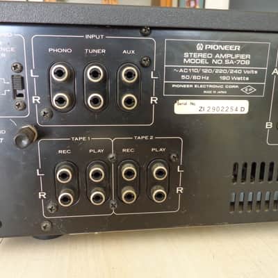 Pioneer SA-708 Silverface Amplifier w Fluoroscan Meters - Super Phono Specs image 8