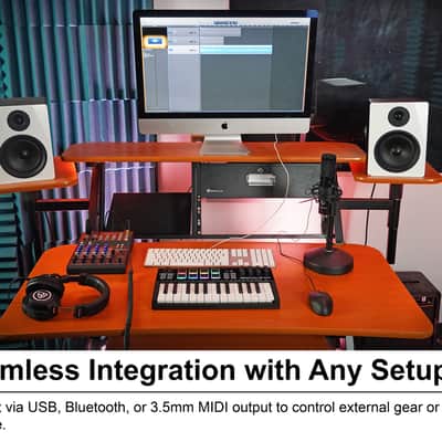 Rockville M25 BLACK 25 Key USB Wireless MIDI Keyboard Reverb