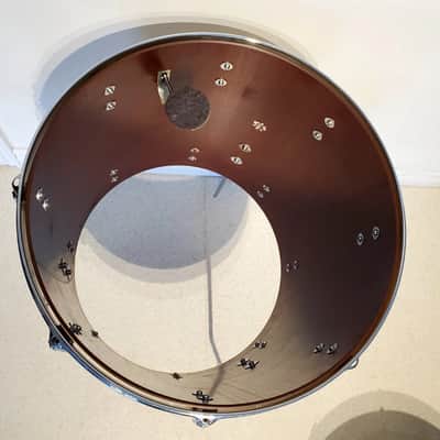 VTG 1970 PEARL 16"x16" Gold Satin "Phenolic" Floor Tom Drum  - Gorgeous Clean A+ image 6