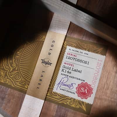Taylor Gold Label K14e - Natural #5021 image 14