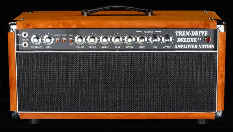 Amplified Nation Trem-Drive Deluxe Head Golden Brown Suede / Black 50w-027 image 1