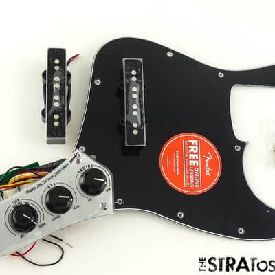 Fender Squier Affinity Active Jazz Bass, LOADED PICKGUARD J Bass Guitar Black image 1