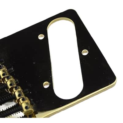 Gold Guitar Tele Style 6 Brass Saddles Bridge image 4
