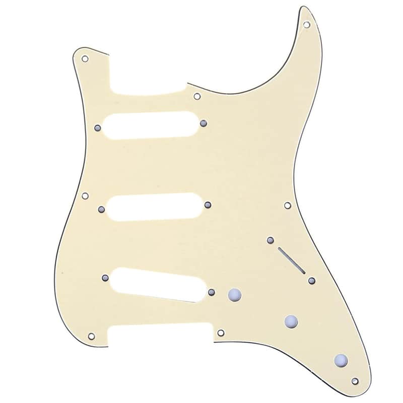 8-Hole 50s 57 Vintage Style Strat SSS Guitar Pickguard for American Stratocaster, 3Ply Cream image 1