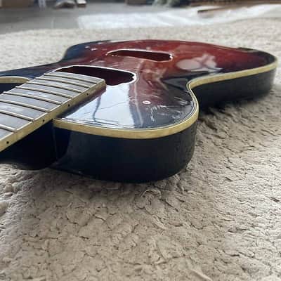Red Burst Single Cut Guitar Body, Rosewood Fingerboard Neck DIY Project image 8