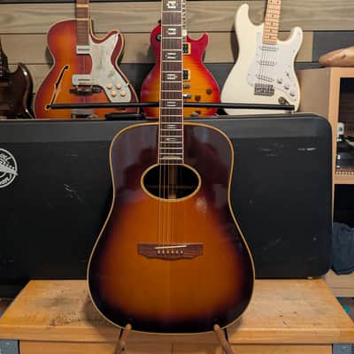 1982 Daion B55E Acoustic Electric Dreadnought Guitar Rare Model MIJ Sunburst image 1