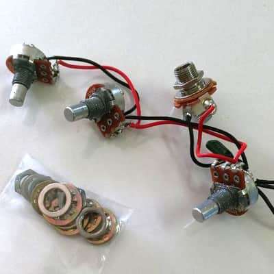 Fender Squier CV 60s Jazz Bass Wiring Harness with 3 Pots, Cable Jack & Ground Wires image 1