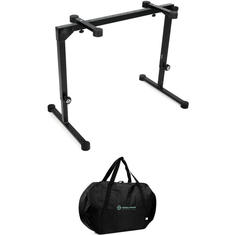 K&M 18820 Omega Pro Keyboard Stand with Carrying Case - Black image 1