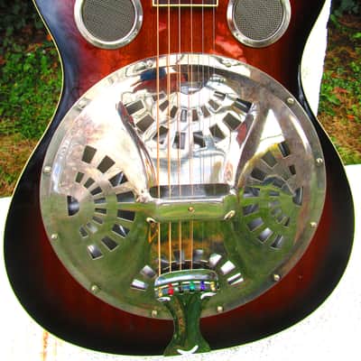 Regal Resonator Guitar, Sunburst Finish, Gig Bag, Sounds Good image 3