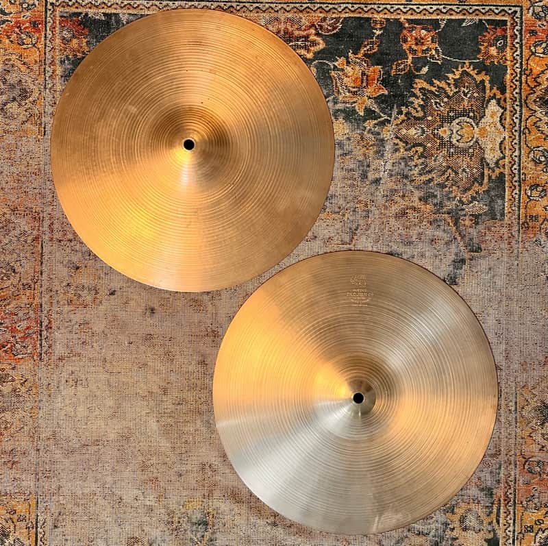Vintage Zildjian 1960s New Beat Hihats 14” Only 814 1298 g Light SMOOTH Tone! EARLY NEW BEATS image 1