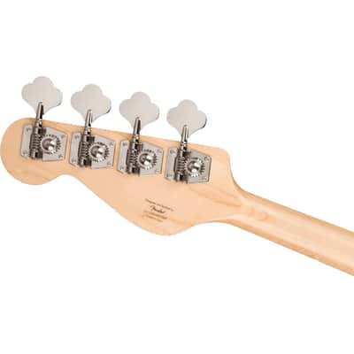 Squier Paranormal Rascal Bass HH, Laurel Fingerboard, White Pearloid Pickguard, Metallic Black image 7