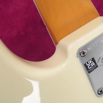 2023 Fender American Vintage II 1966 Reissue Jazz Bass Left Handed - Olympic White with Matching Headstock - Case, Paperwork, and COA image 11