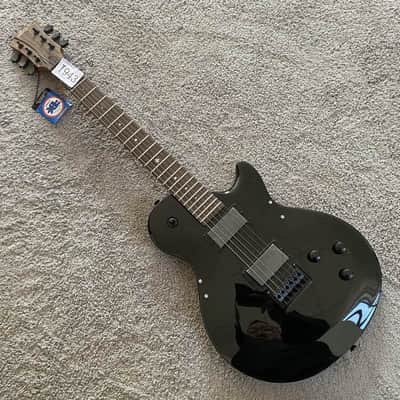 LAG Glossy Black HH Electric Guitar, Solid Mahogany Body, Mahogany Neck, Rosewood Fretboard image 6
