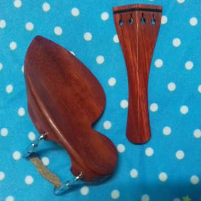 Violin parts in Redwood chinrest, tailpiece, image 1