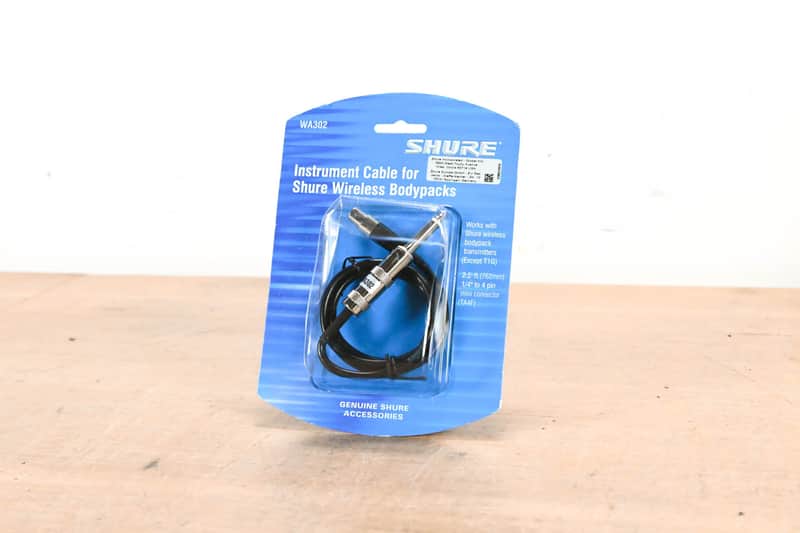 Shure Shure WA302 TA4F to 1/4" Instrument Cable for Wireless Bodypacks - 2.5'