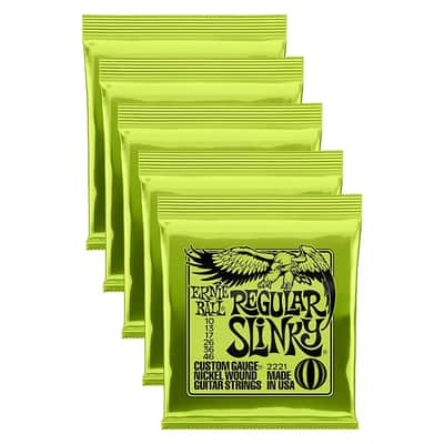 Ernie Ball 2221 Regular Slinky Nickel Electric Guitar Strings 10-46 (5pk) image 1