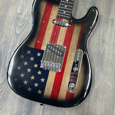 USA Flag Electric Guitar - Tele style - Red white and blue image 2