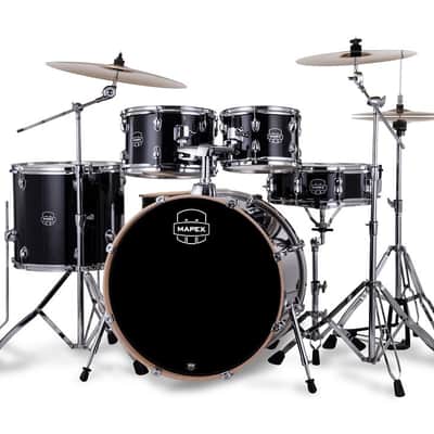 Mapex VE5295FTC Venus Rock Shell Pack, 22" Bass Drum, Black Galaxy Sparkle image 2