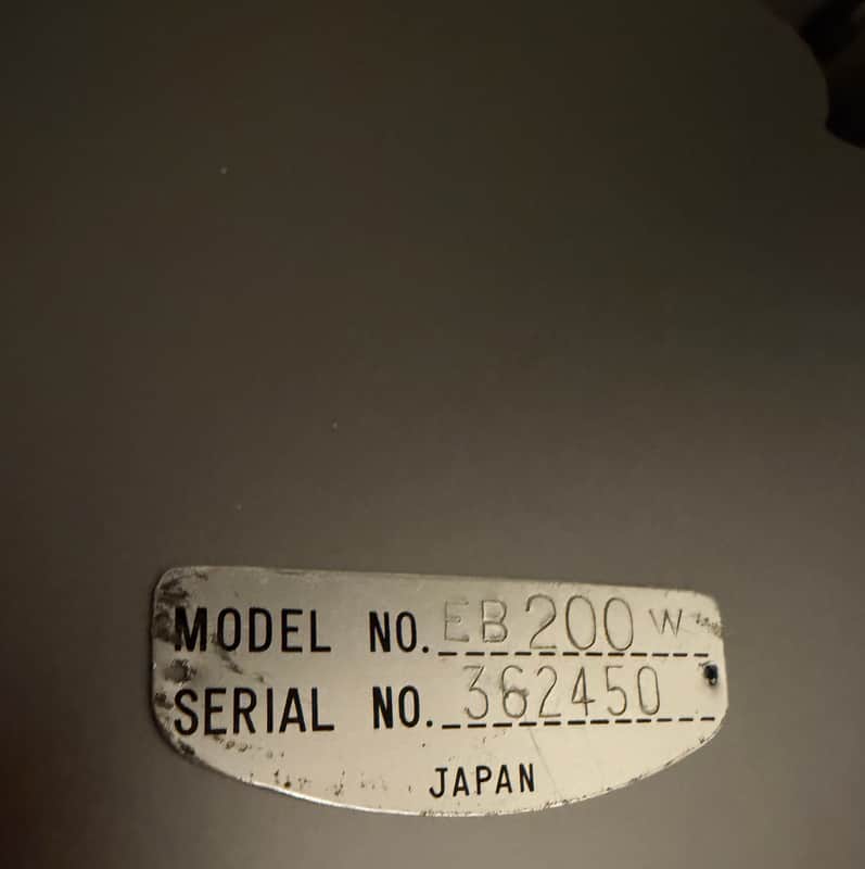 Teisco EB-200 W Violin Bass model number plate 1960s - Aluminum/Silver image 1