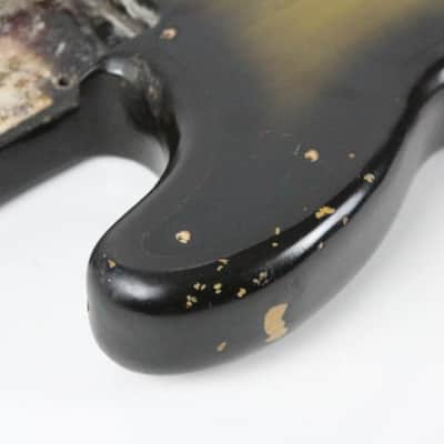 1977 Vintage Fender Precision Bass Lefty Sunburst Ash BODY Left-Handed 1970s USA PBass w/Original Bridge image 21