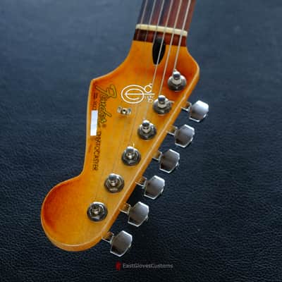 Fender Stratocaster Pelham Blue over Yellow/Sunburst Heavy Aged Relic by East Gloves Customs (RARE) image 14