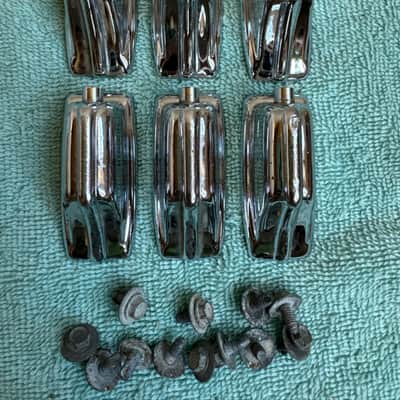 Rogers 6 Beavertail Vintage Tom Drum Lugs - part # 609322 - Lot #01 60s 70s - Chrome image 3