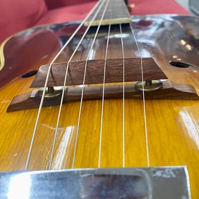 Silvertone H708 by Harmony Acoustic Archtop Guitar 1947 - Sunburst image 8