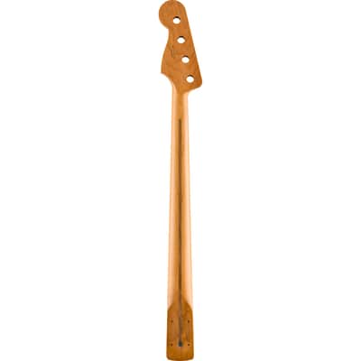 Fender Roasted Maple Jazz Bass Neck - Maple Fingerboard, 20 Medium Jumbo Frets, Modern "C" image 2