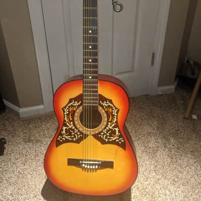 Vintage Hummingbird-Harmony,Global,Kay Hummingbird with double pickguard-RARE 68 (?) Red Burst image 1