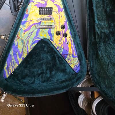 Custom Jimi Hendrix Psychedelic Swirl Flying V 2007 - Purple Haze image 1